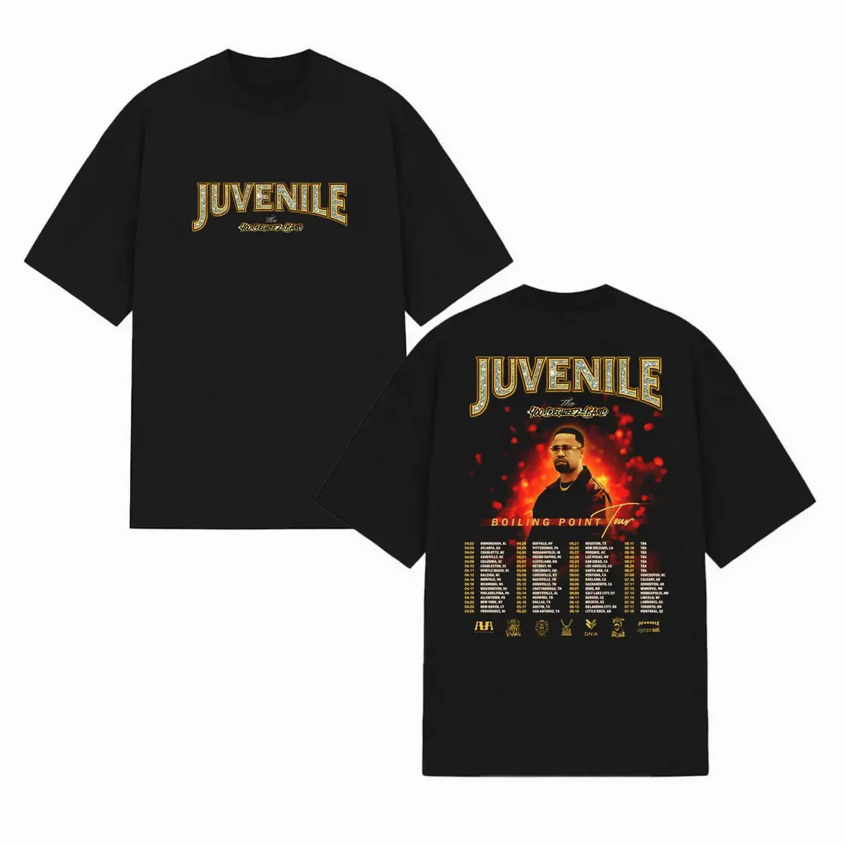 Juvenile Tour 2026 T-Shirt The Boiling Point Tour Basic Graphic Cotton T-Shirt 2 Sides Minimalist Cotton Shirt