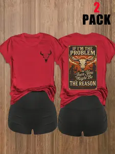 Women's Casual Leopard Print Short Sleeve Top & Shorts Set, Fitted Regular Fit, All Season Wear, Trendy Animal Pattern