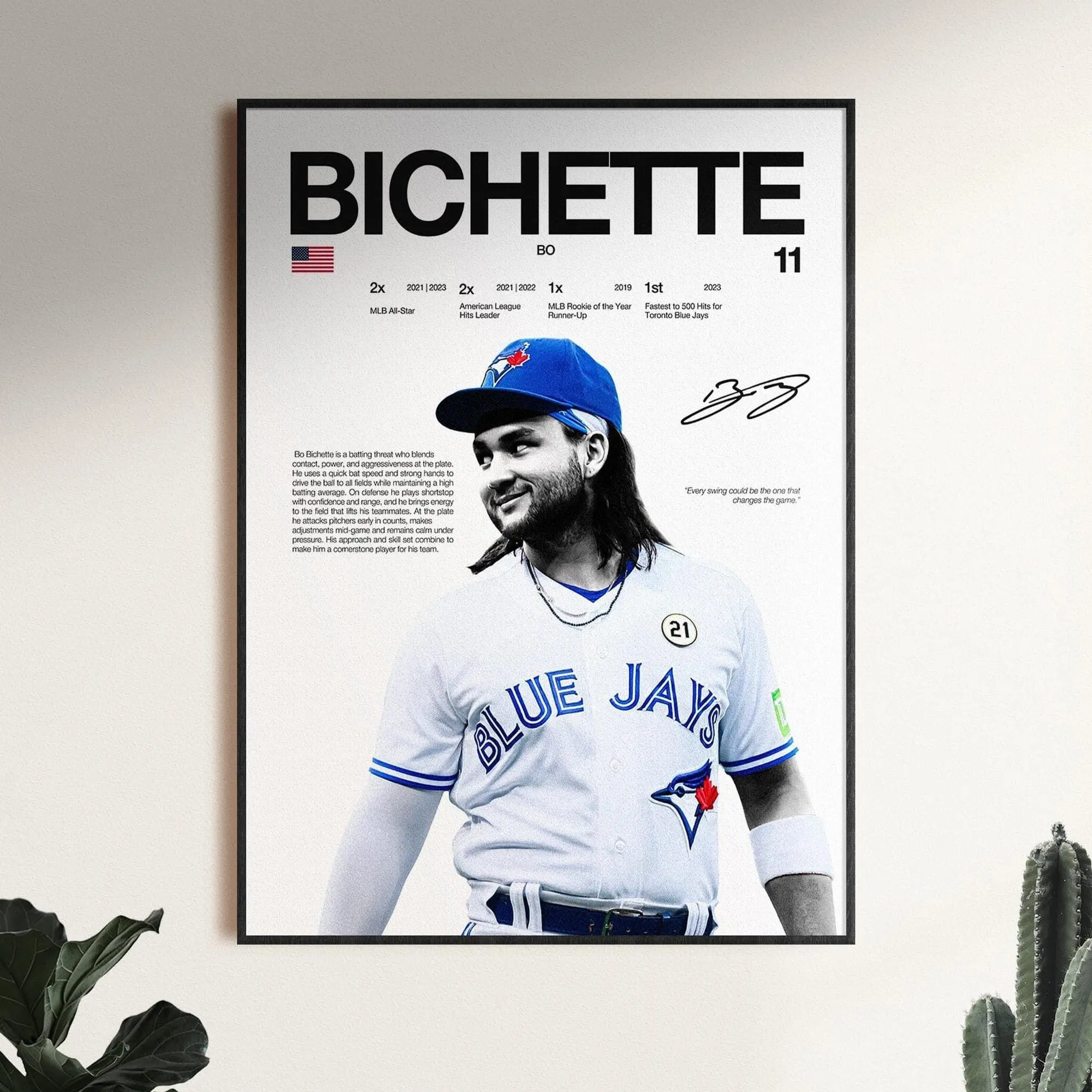 Bo Bichette Poster, MLB Wall Print, Los Angeles Wall Print, Baseball Digital Download, MLB Athlete Print, Baseball Room Gift