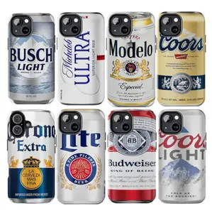 Vintage Busch Light/Michelob Ultra/Modelo/Coors Light/Coors Banquet/Miller Lite/Budweiser/Corona Extra Can Phone Cases For iPhone 16 15 14 13 12 11 X 8