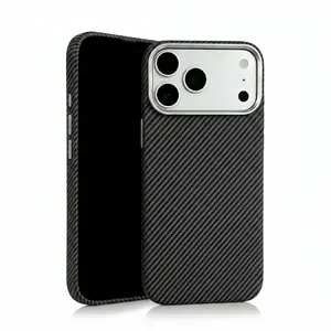 Real Aramid Fiber Case for iPhone 17/16/16E/15/14 Plus/13/12 Pro Max Compatible with MagSafe, 2000G Magnetic Power, 600D Aramid Weave,Thin & Light Cover with a Caseless Feel,Carbon Fiber Kevlar Textures Design Protection Casing