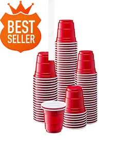 Red Disposable Mini Shot Cups [100 Count] - 2 oz.