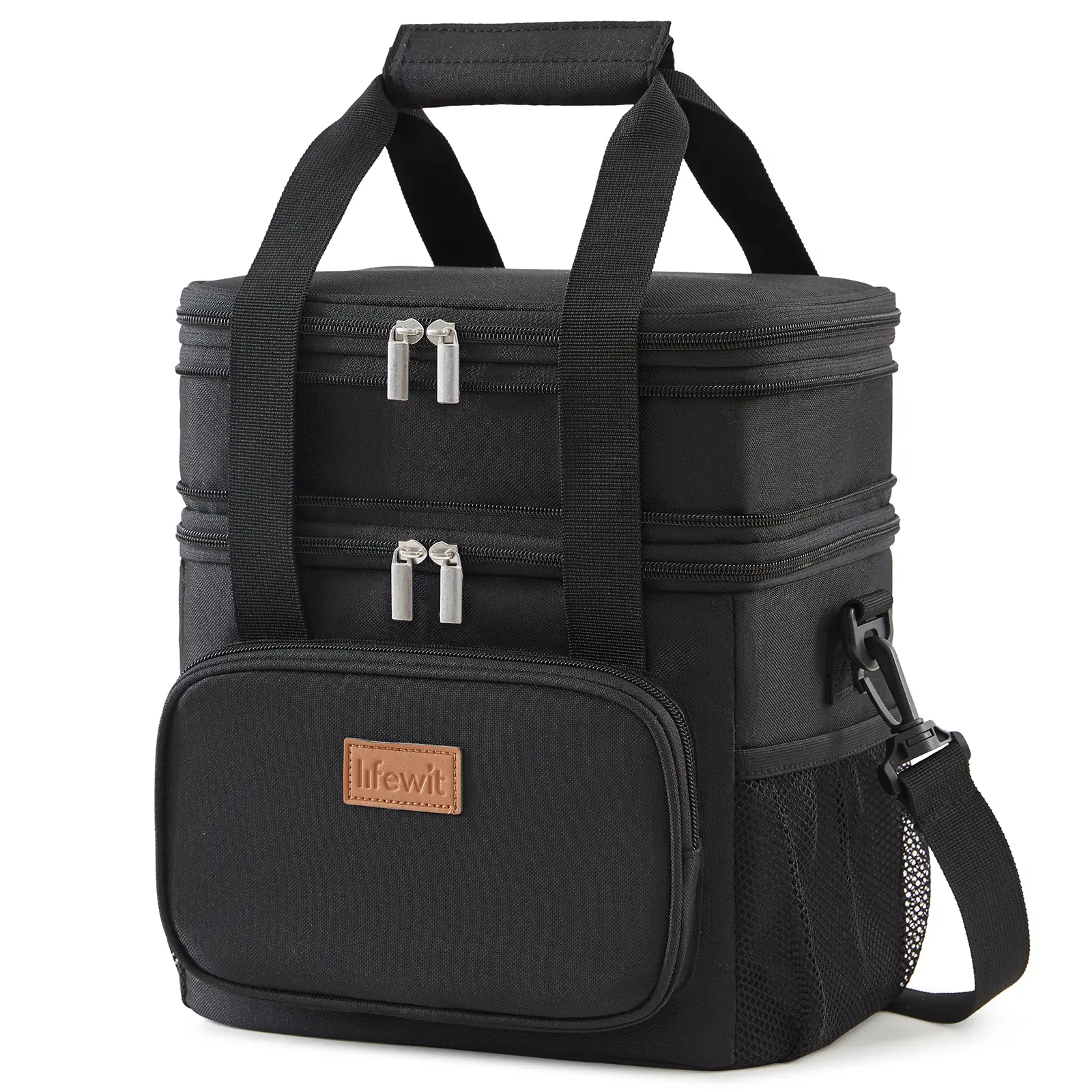 Lifewit Insulated Lunch Box for Men Women Double Deck Lunch Bag, Large Soft Cooler Bag, Leakproof Soft Meal Prep Lunch Tote with Shoulder Strap for Adults for Work/Picnic/School