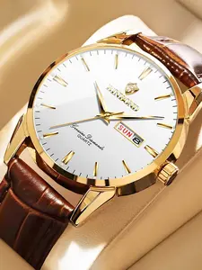 BINBOND B2238 New Classic Quartz Analog Watch for Man Waterproof Calendar Sports Business Men's Wrist Watches Hot Top Brand，Fashionable Luminous Durable Watches with Calendar Trendy All-match & Casual Trendy Wristwatch for Men for Gift ,with Box