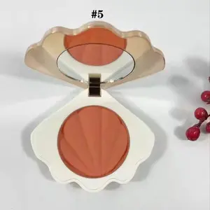 Rubor Orange #5 Shell-Shaped Blush Compact with Mirror for Natural Glow