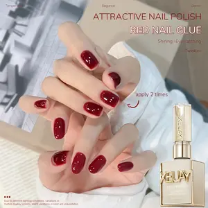XEIJAYI Red Nail Polish, Glossy & Attractive For Fashion-Loving Women, Long-Lasting GelPolish For Daily & Special Occasions, Two-Coat Application For Deep Rich Color, Salon Quality15ml Soak Off Nail Glue