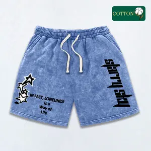 Men’s 2026 Fashion Cotton Sports Casual Shorts — Trendy Y2K “snowflake” design with American lettering and star prints; comfortable, breathable, lightweight fabric for surfing and basketball; suitable for all seasons; a premium gift for a boyfriend or son