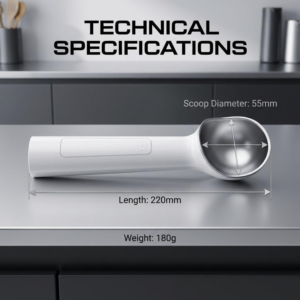 2026 Upgraded Heated Ice Cream Scoop | USB-C Rechargeable Smart Thermo Scoop - Electric Heated Ice Cream Scoop Perfect Gift for Ice Cream Lovers