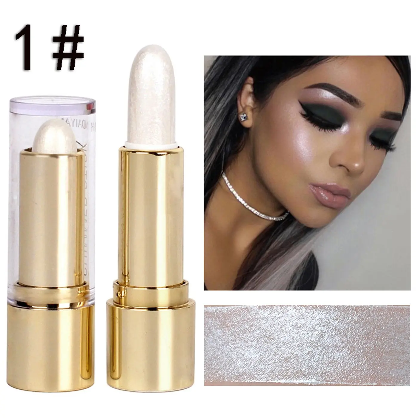 Handaiyan Highlighter Contour Bronzer Stick, Facial Contouring Makeup, Face Contour, 3 Colors Available, Dual-Ended Eyeshadow Pen, Long-Lasting No Smudge, Women's Makeup Essential