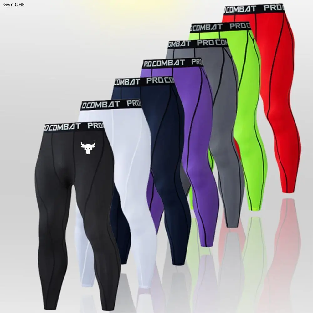 Men's Compression Pants Shorts Men Sportswear Training Leggings Bodybuilding Gym Skinny Trousers Tights Yoga Running