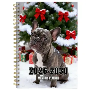 2026-2030 Calendar - From January 2026 to December 2030, 5-year calendar, fun dog-themed cover design, yearly planning calendar, month labels, 60-month calendar, 5.5 inches x 8.3 inches, Monthly Budget Planner