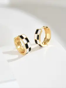 French Style Chessboard Round Drip Earrings, Vintage Simple Design, Versatile Casual Ear Cuff Set, Circle Shape Earrings, All Seasons Jewelry