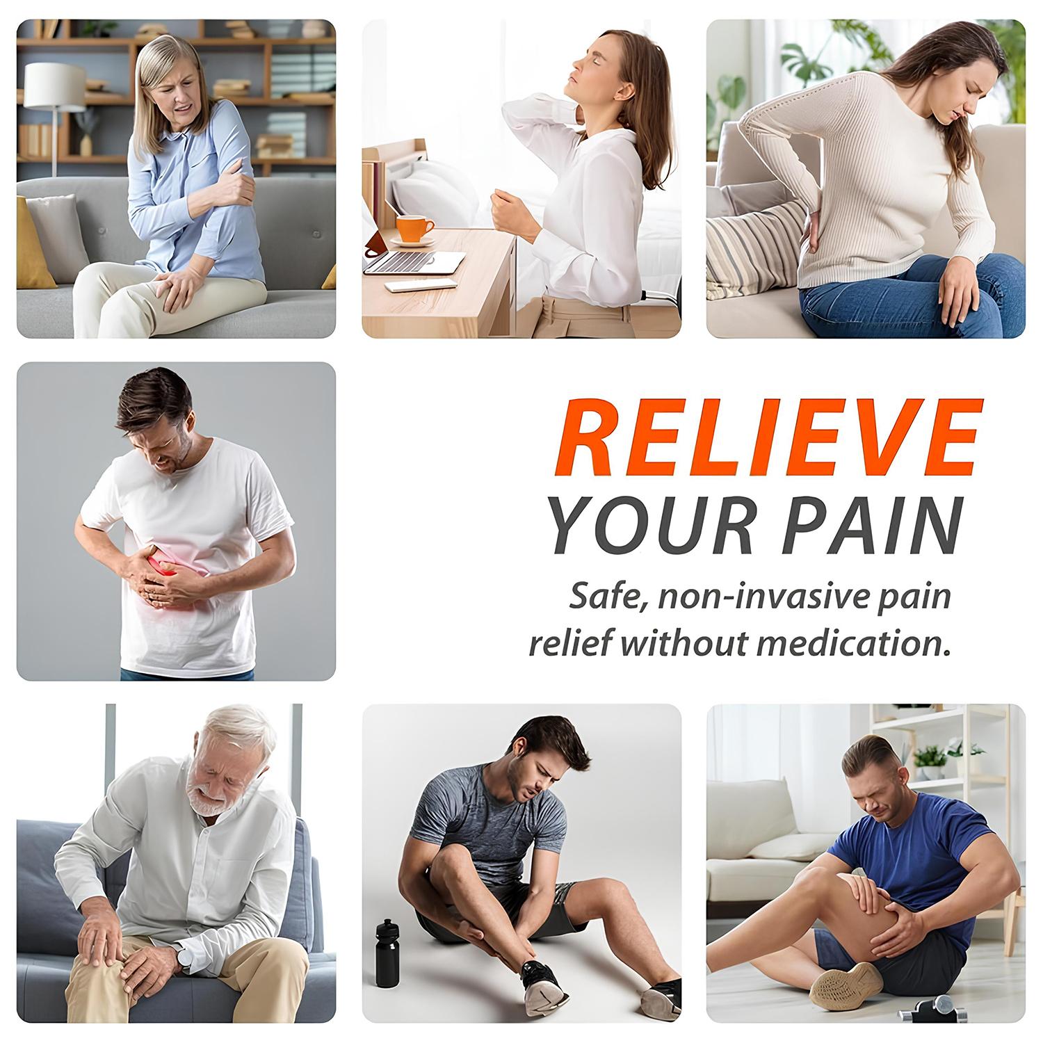 Tens Unit EMS Massage Muscle Stimulator, Dual Channel TENS Units Therapy Machine for Pain Relief, FDA Cleared Rechargeable Electronic Pulse Massager,with 4pcs Electrode Pads