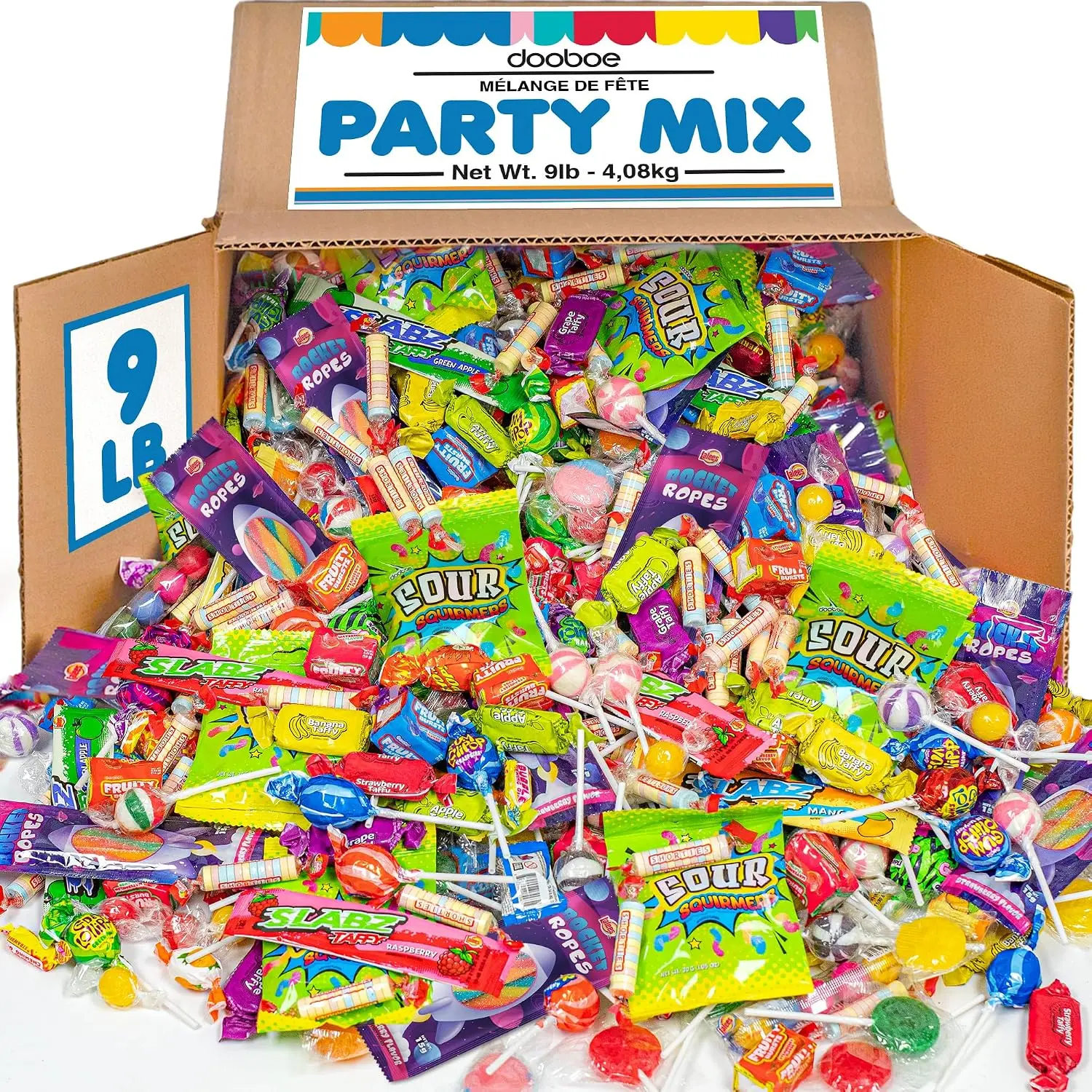 Dooboe Party Mix 9 lb Bulk Candy Variety Pack – Individually Wrapped Assorted Candy for Parades, Piñatas, Parties, Halloween & Treat Bags