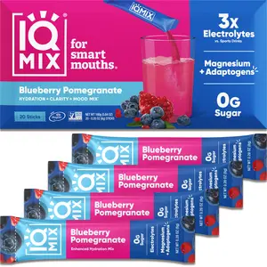 IQMIX Blueberry Pomegranate Mixed Beverage (20 Sticks) - Smooth, Vibrant & Sugar Free Electrolytes Powder Packets - Hydration Supplement Drink Mix