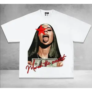 Men's Classic Cotton Round Neck Baggy Oversized Loose Casual Short-Sleeve T-Shirt - Mariah the Scientist Star Red Graphic Streetwear Top, Menswear, Casual T-Shirts, Summer Vibes