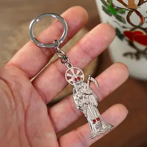 1PC hip-hop style skull sickle, men's death pendant keychain, fashion car pendant keychain, Fashionable Alloy Keychain, Halloween gift