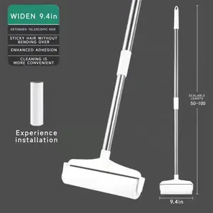 Large Lint Rollers for Carpet, Adjustable Extendable Handles, Long Handle Large Lint Rollers, Reusable Pet Hair Remover Brush, Tearable Household Hair Removal Brush, Pet Floor Roller, for Carpets, Mat, Clothing, Sofa