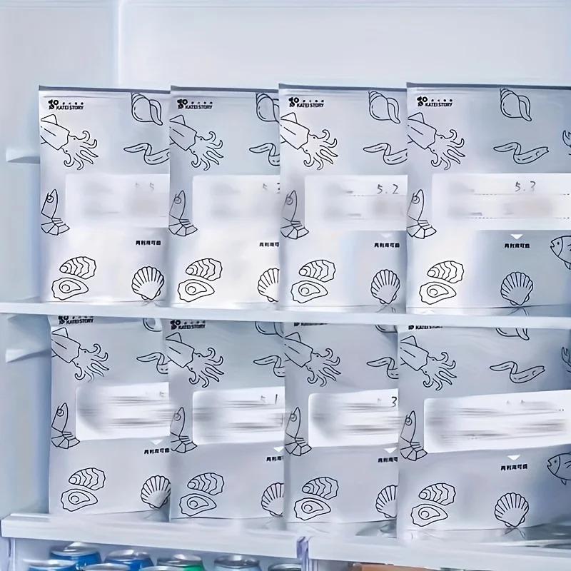 10/60pcs Aluminum Foil Storage Bags Freezer Sealed Organizers Food Packaging Reusable Pantry Odor-Proof Bag Kitchen Essential