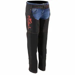 Milwaukee Leather Women's Textile Motorcycle Riding Chaps with Tribal Embroidery | SH1182