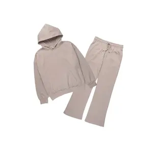 Basic Taupe Hoodie Relaxed Track Set