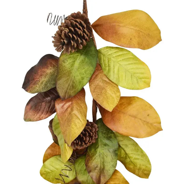 6' Warm Harvest Magnolia Leaf / Pinecone Garland Decor Decorative