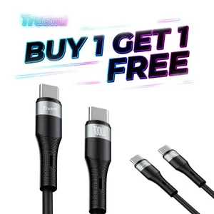 【Trusmi】Buy 1 Get 1 Free 100W PD Fast Charging Type-C Data Cable, Intelligent Digital Display Charging Cable, Wear-Resistant Nylon Braided Durable Cable for iPhone 15 & Android