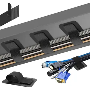 Cable Management Under Desk, [Up to 15 Cord][Enhanced Wire Holder] Cord Organizer, Adjustable Hook and Loop Cable Ties, Home Office Essentials, Cable Hider Clips Under Table, 20 Pair