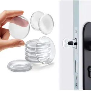 Shockproof Door Stopper Set of 6 Transparent Self-Adhesive Wall Protector Stickers, Noise Reduction Design, Easy Installation, Reusable Plastic Material