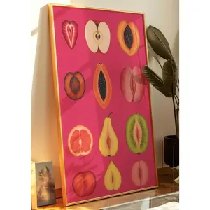 Sliced Feminine Fruit Poster, Sliced Fruit Vintage Wall Art, Body Positivity Art Print, Equality Art Print, Fruit Poster For Kitchen