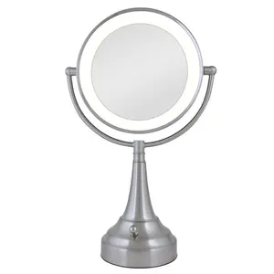 Zadro 11" Round LED Cordless Dual-Sided Mirror 10X/1X LEDSV410 - Basic Vanity Reflection Decor Glass
