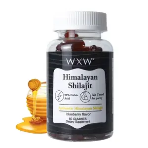 WXW Pure Himalayan Shilajit Capsules - Maximum Potency, Organic, with Fulvic Acid and Trace Minerals, Boosts Energy and Endurance, Strengthens Immunity, for Men and Women, Better than Shilajit Resin - 60 Gummies