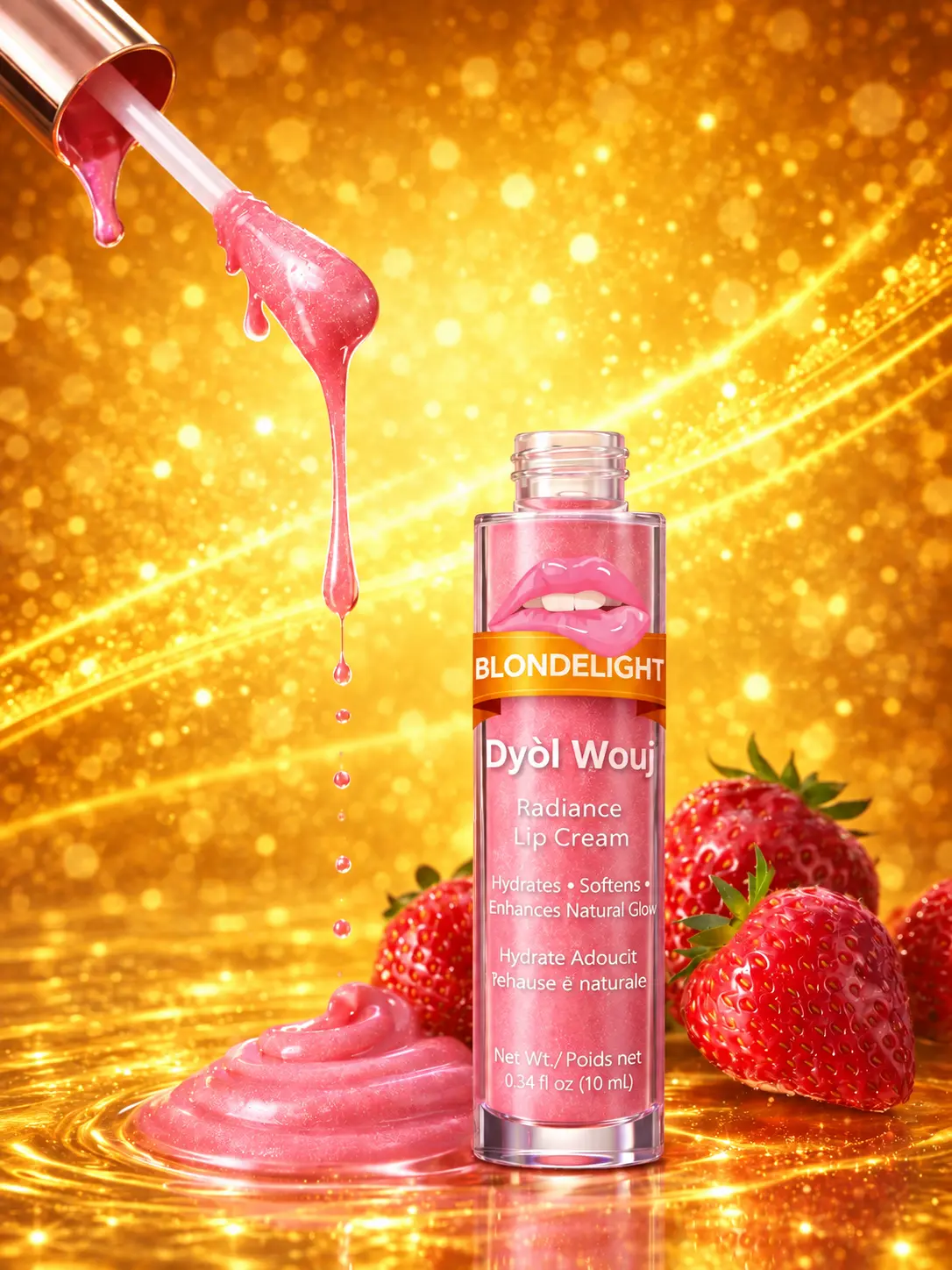 BLONDELIGHT Red Lip Cream Cosmetic - Nourishing Daily Treatment for Adults, Smooth Hydrate Lips & Hydrating Repairing Solution