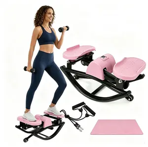 Compact 3D Stair Stepper – Portable Home Fitness Machine with Resistance Bands, Balance & Leg Trainer, Glutes & Core Workout