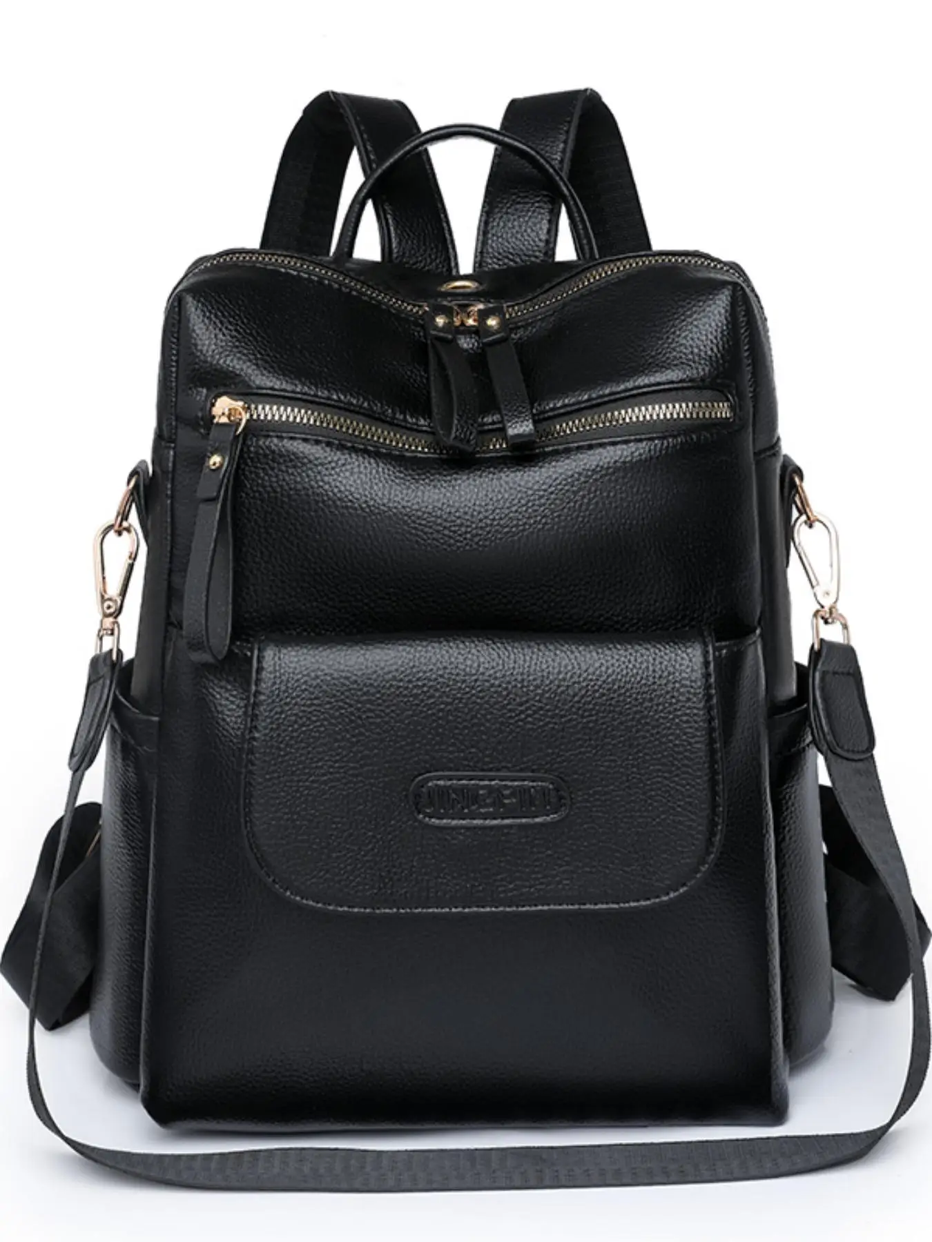 Simple Solid Color Classic Backpack with Adjustable Strap, Casual Large Capacity Zipper Shoulder Bag for Women & Girls, Casual Trendy Versatile High-q