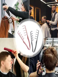Korean Style ABS Textured Styling Comb | 2-in-1 Folding Back Comb | Wide Tooth Comb for Oily Hair | Portable Travel Hair Styling Tool