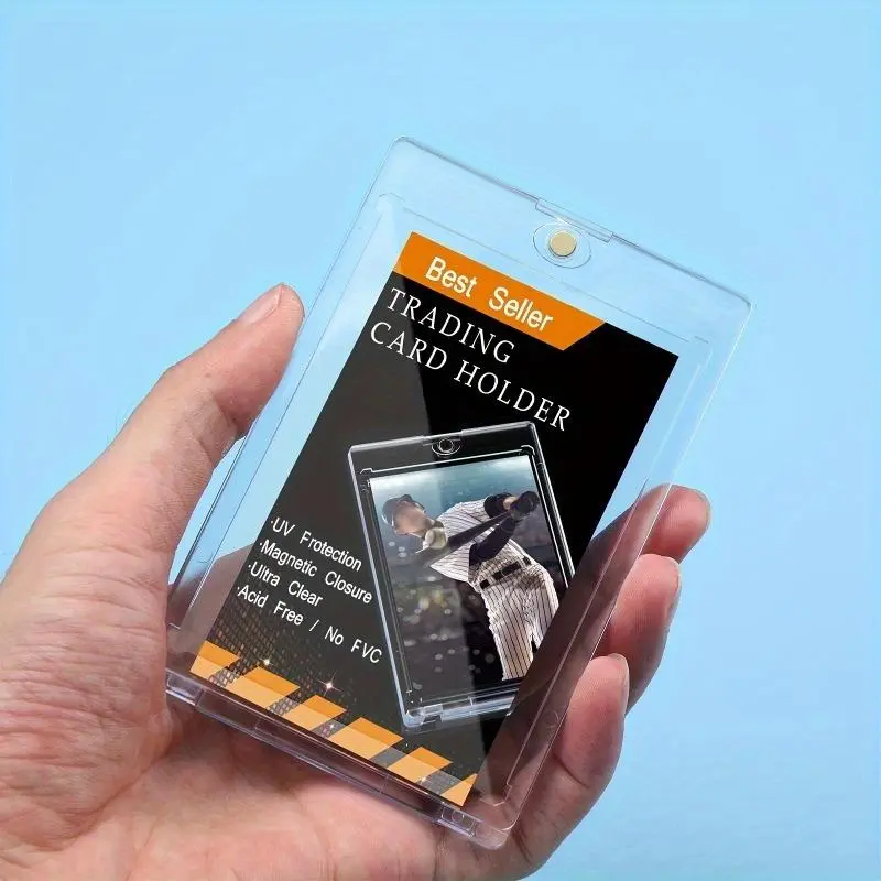 Acrylic Card Holder, 1 Count/5 Counts Detachable Protective Case, Magnetic Acrylic Hard Cards Sleeves Case for Trading Cards Storage & Display, Trading Card Toploaders, Hard Plastic Toploaders