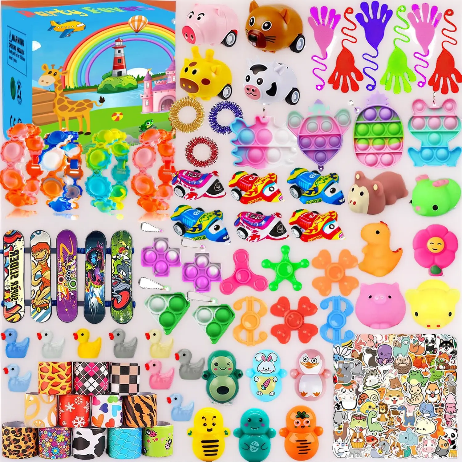 160-Pack Fidget Toy Variety Bulk for Kids 4-12, Phone Straps & Charms, Classroom Treasure Box Prizes, Birthday Goodie Bag Gifts, Easter Egg Fillers