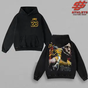 King James #23 Washed Tee Hoodie Sweatshirt – Lakers Game Day Shirt, Gift for Him