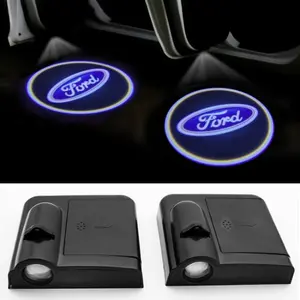 1/2pcs Car Logo Welcome Emblem Light Led Door Light Projector Courtesy Shadow Welcome Lamp Wireless Laser Projecto For Ford Mondeo Fiesta Focus 2 3 Mk1 Ranger Transit Kuga Mustang Puma Auto Goods Accessories