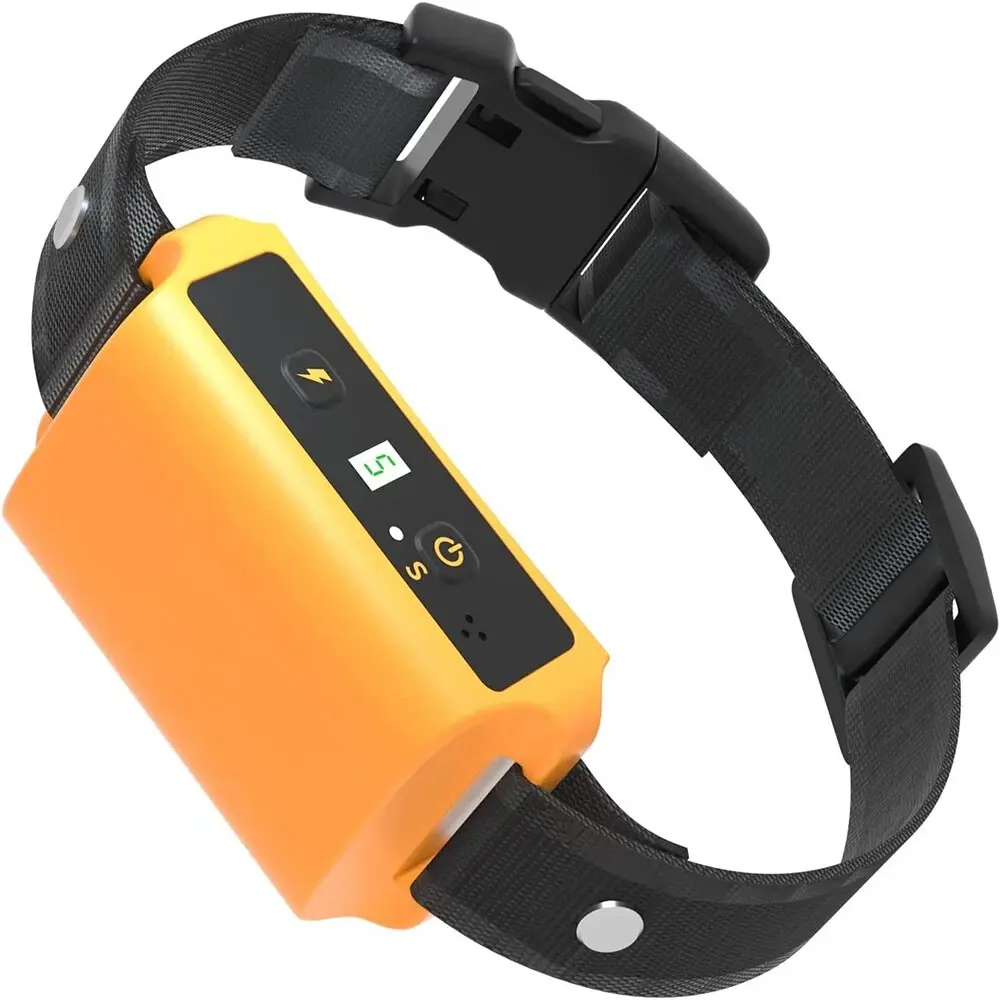 Orange Bark Stopper Dog Training Collar - Dual Sensor Design Prevents False Triggering, Adjustable Sensitivity & Intensity, for Small to Large Dogs, Bark Stopper Training Collars