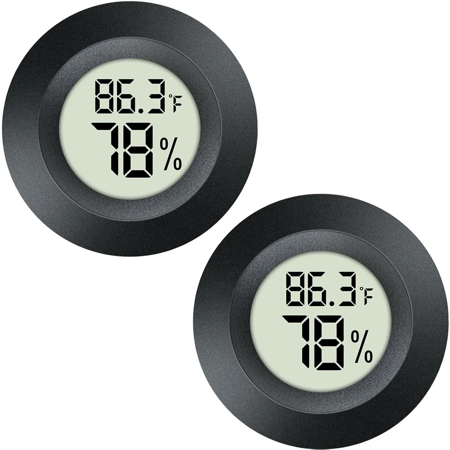 2 Pack Hygrometer Thermometer Mini Digital LCD  Indoor/Outdoor Humidity Meter Gauge Temperature for Humidifiers Dehumidifiers Greenhouse Reptile Humidor Fahrenheit/Celsius(?/?) by