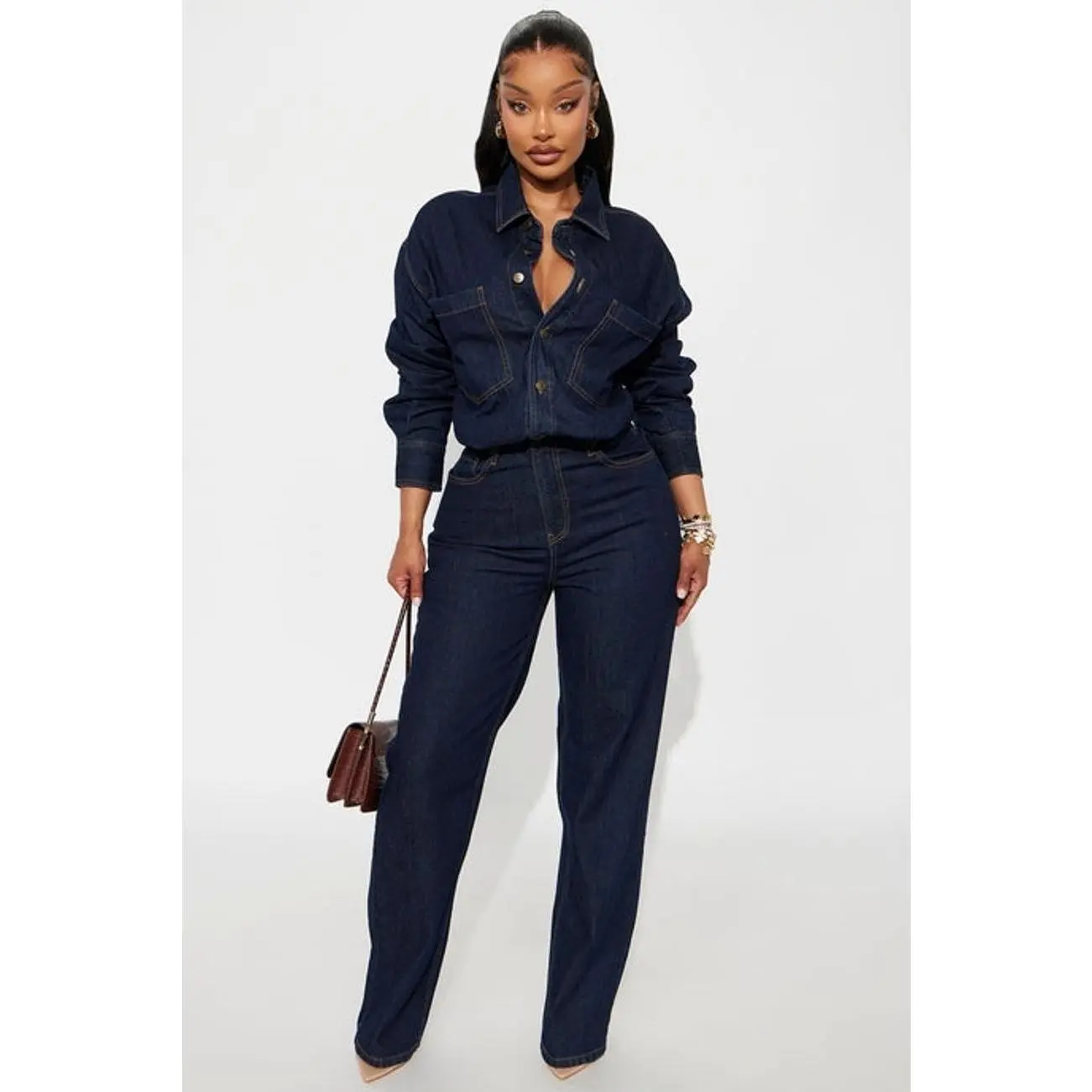 Tall Farmer's Market Cutie Denim Jumpsuit - Indigo X