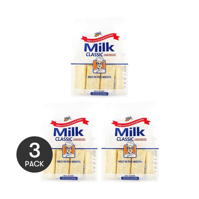 ORBIT/ TRENZY GAHM Milk Flavor Rice Crackers 3 Pack 240g Korean Trending Snack Creamy & Delicious Healthy Non-Fried Rice Cakes