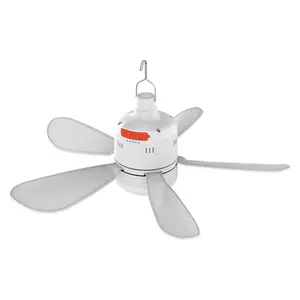 Portable USB Rechargeable Ceiling Fan, Remote Control Ceiling Fan with Night Light, Suitable for Camping