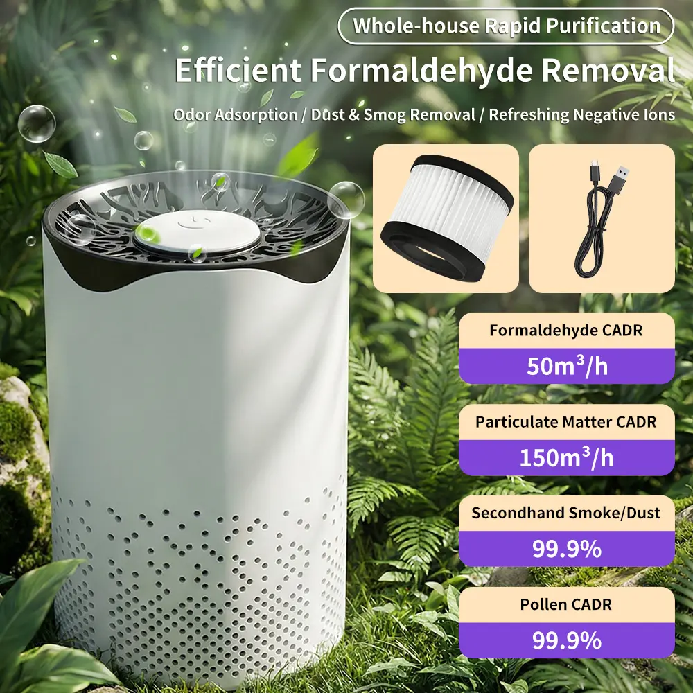 【Summerfinds】Air Purifiers for Home , 3-in-1 Filter Air Cleaner for Home, Portable Air Purifier Effectively Remove Formaldehyde, Smoke, Dust, Odors & Pet Dander