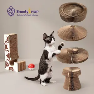 12-in-1 Versatile Accordion Corrugated Cat Scratcher & Interactive Maze Play Set Cat Scratcher Cardboard Lounge Bed Dual Functionality Eco Friendly Indoor Use Cat Friendly Design