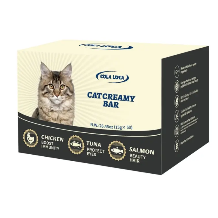 50-Pack Lickable & Squeeze Cat Treats, Creamy Paste Multi-Pack with 3 Flavors (Chicken, Tuna, Seafood), Cat Snack & Food Topper