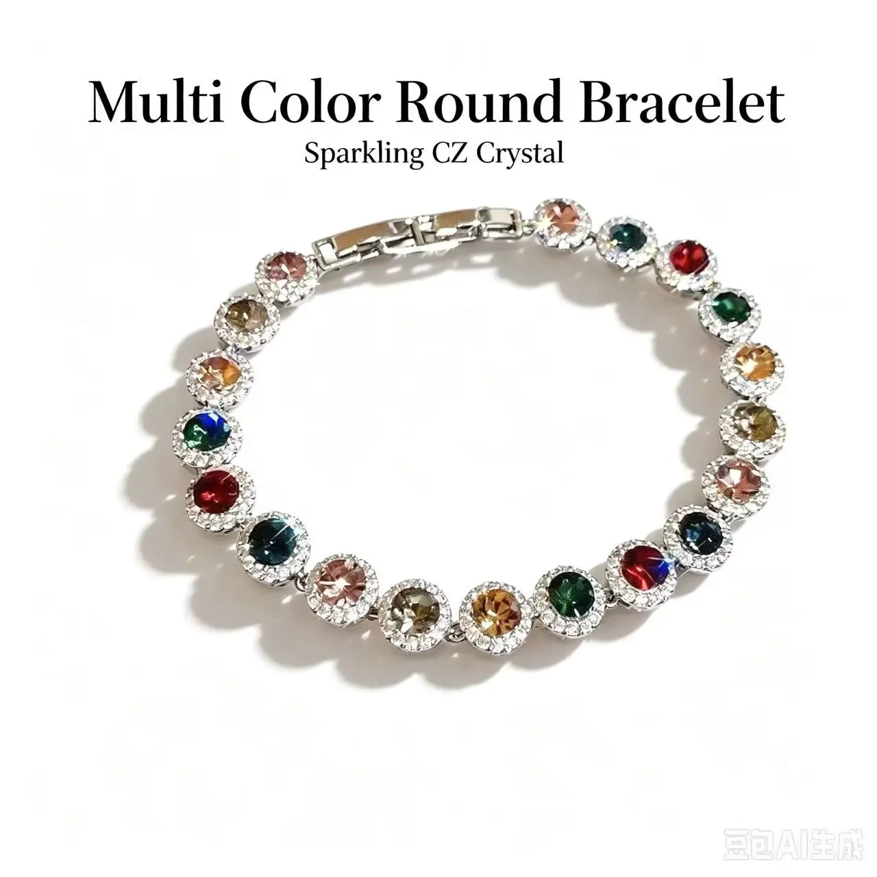 S021 Shiny Cubic Zirconia Bracelet Luxury Adjustable Zircon Link Bracelet for Women Daily Jewelry
