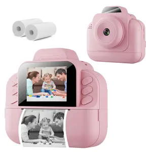 Instant Print Camera for Kids, Rechargeable Digital Camera with 2 Rolls Paper, Ideal Gift for Boys Girls, Toys Gifts for Girls Boys